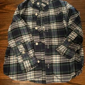 Vineyard Vines Blue and Green Plaid Kids Button Down Shirt
